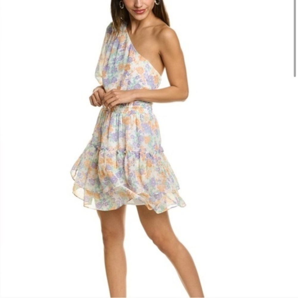 WAYF One Shoulder‎ Tiered Mini Dress